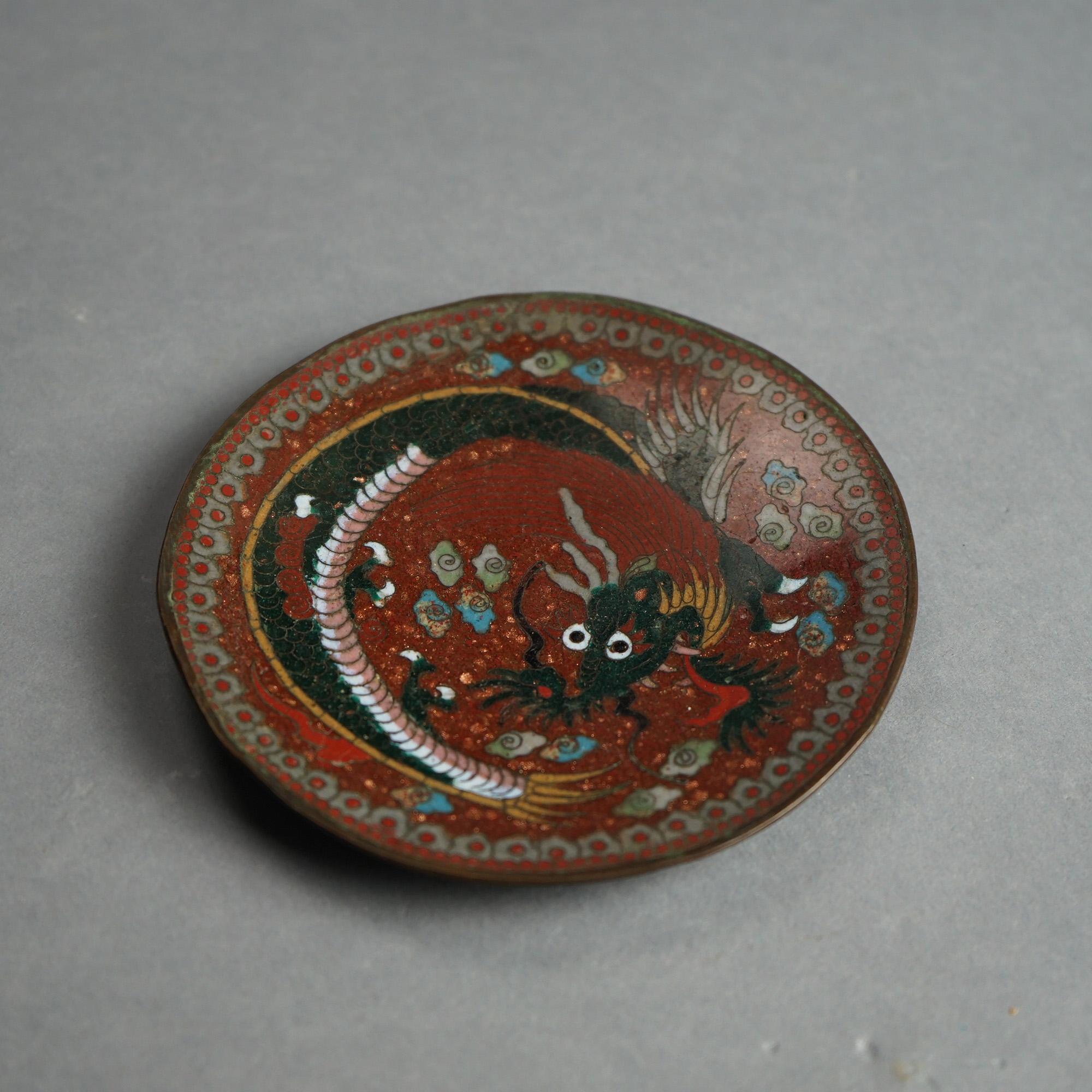 28 Antique Chinese Cloisonne Enameled Saucers & Ashtrays C1920 9