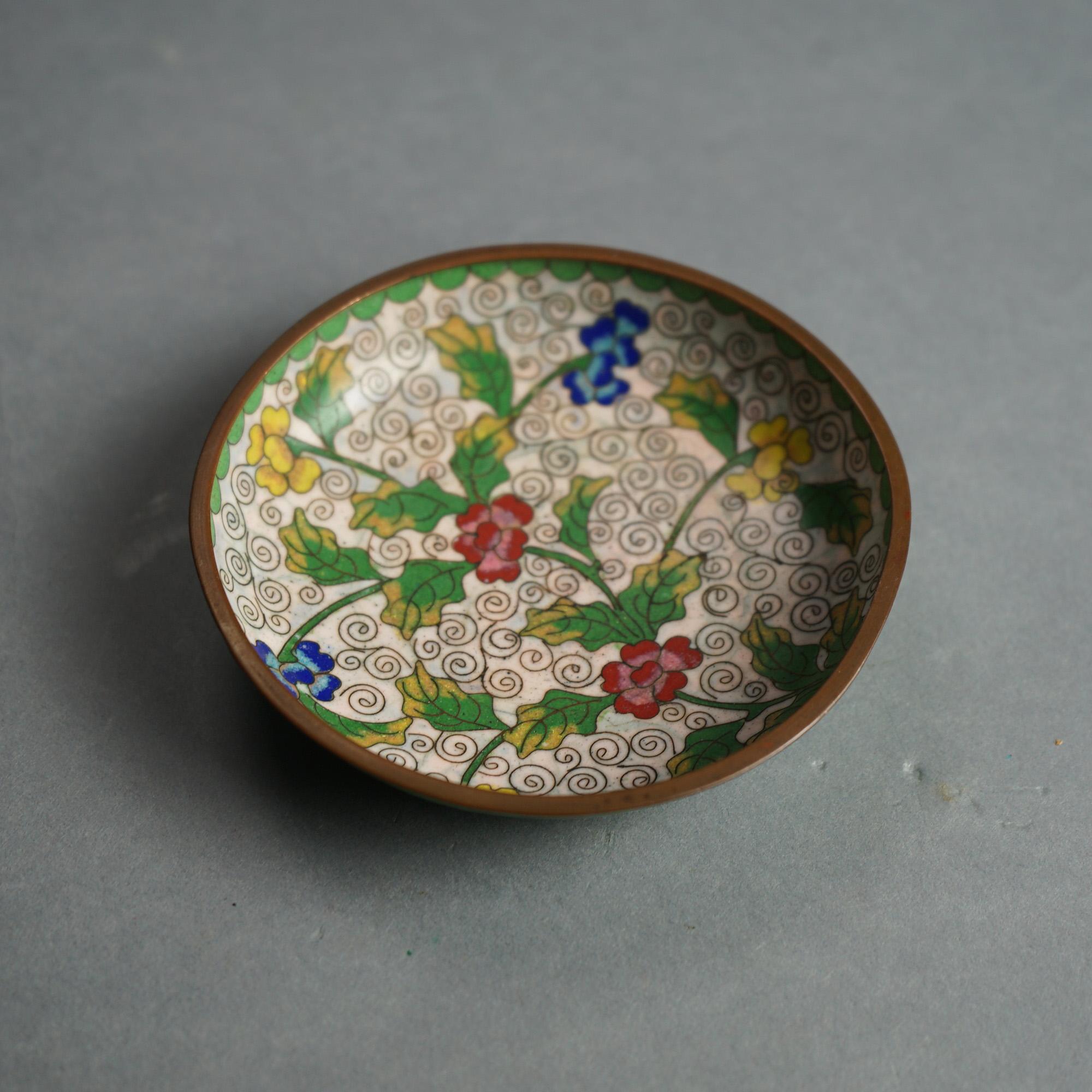 28 Antique Chinese Cloisonne Enameled Saucers & Ashtrays C1920 10