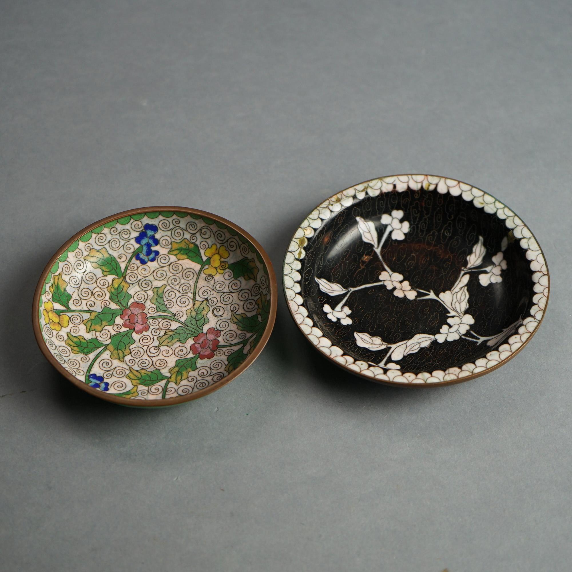 28 Antique Chinese Cloisonne Enameled Saucers & Ashtrays C1920 11