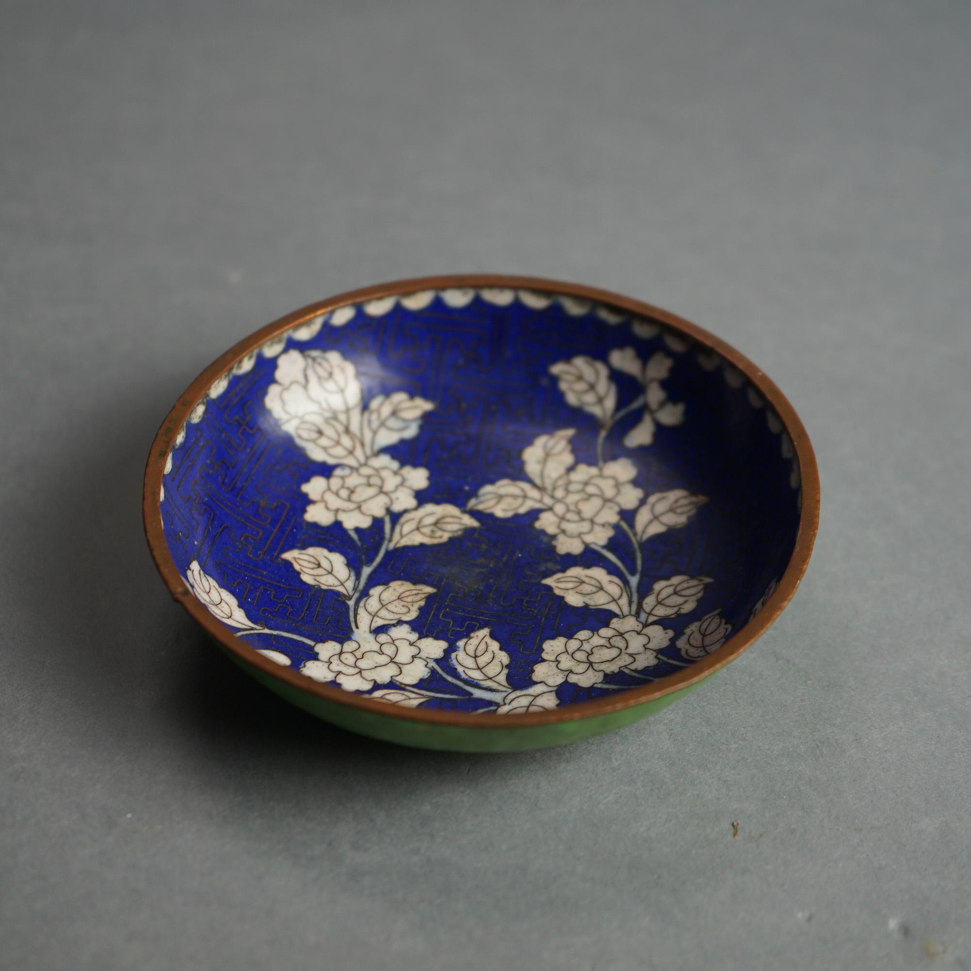 28 Antique Chinese Cloisonne Enameled Saucers & Ashtrays C1920 13