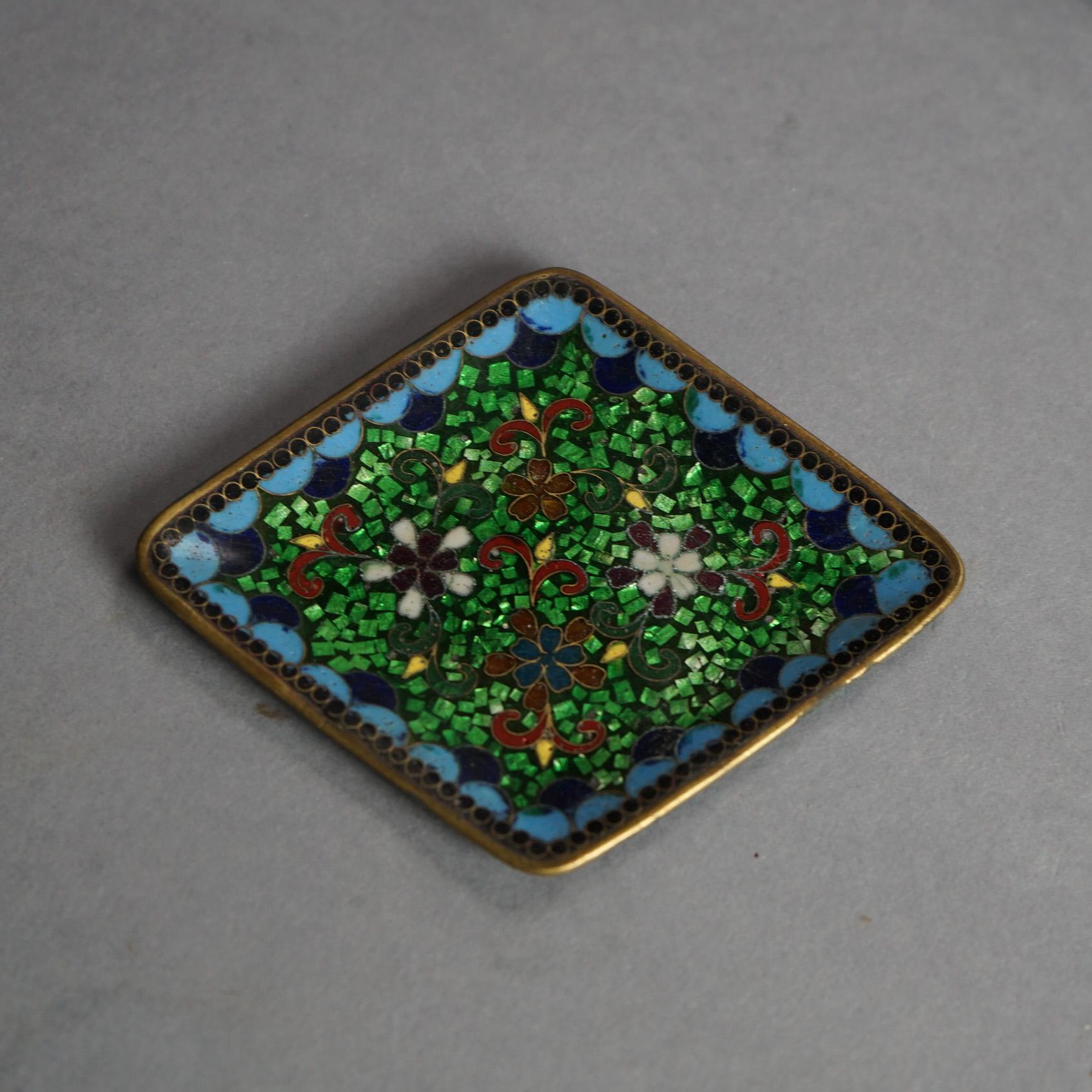 28 Antique Chinese Cloisonne Enameled Saucers & Ashtrays C1920 In Good Condition In Big Flats, NY
