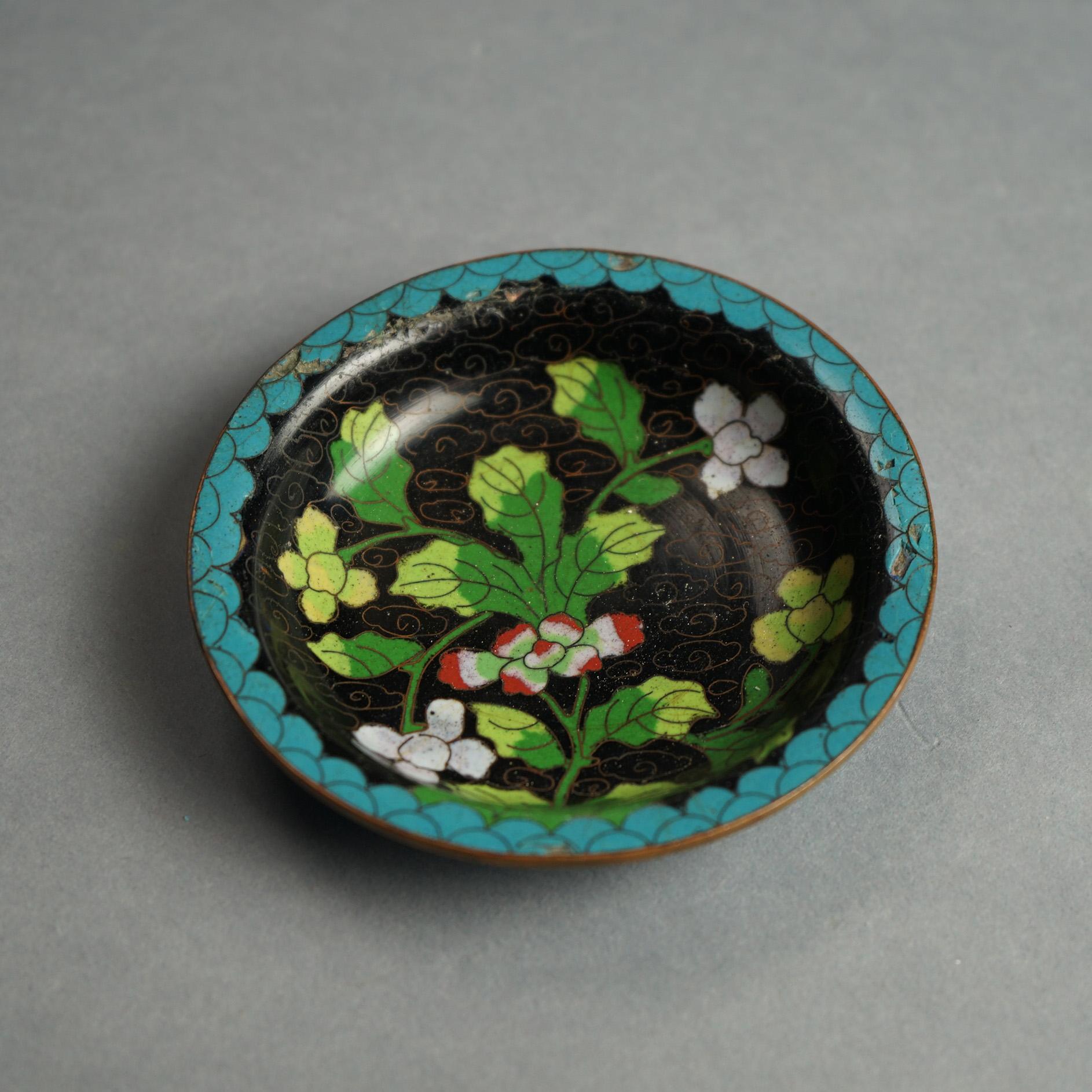 28 Antique Chinese Cloisonne Enameled Saucers & Ashtrays C1920 2