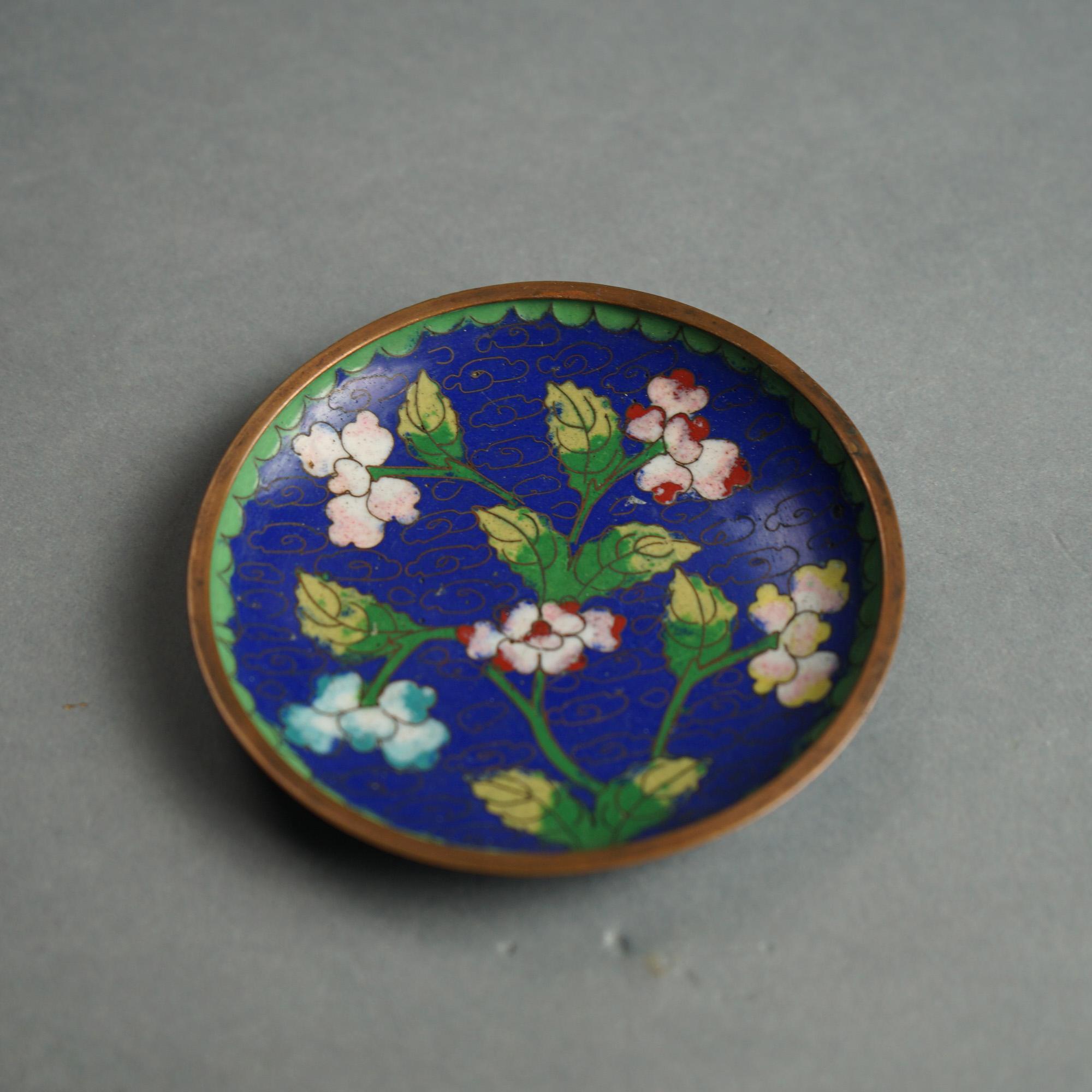 28 Antique Chinese Cloisonne Enameled Saucers & Ashtrays C1920 For Sale 3