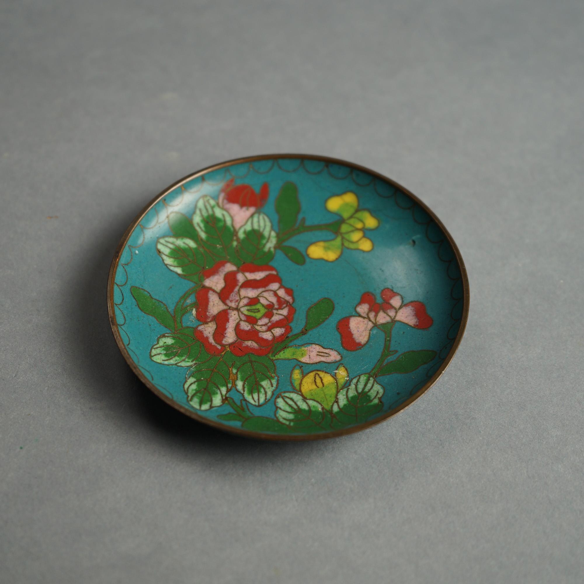 28 Antique Chinese Cloisonne Enameled Saucers & Ashtrays C1920 4