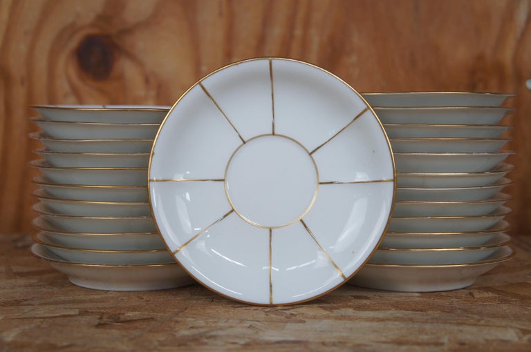 28 Antique J Pouyat Limoges France Gold Rim Octagonal Serving Dishes