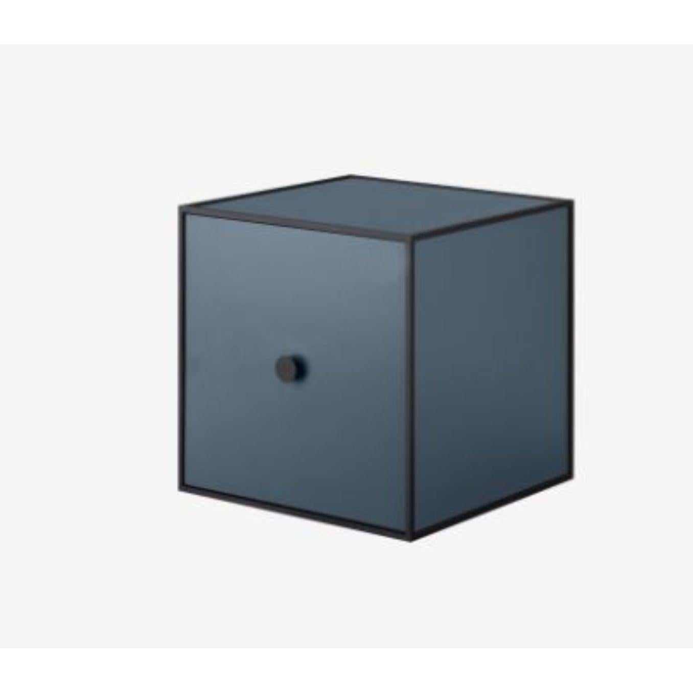 Danish 28 Black Ash Frame Box with Door by Lassen For Sale