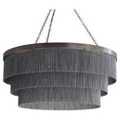 Contemporary 28" Gold Chandelier with Black Chain by Tigermoth Lighting