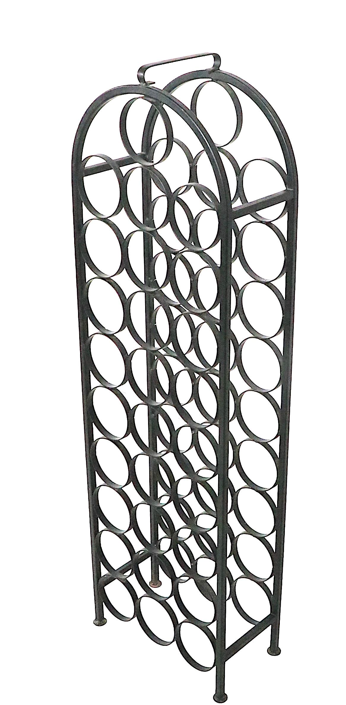 28 Bottle Arch Top Metal Wine Rack Attributed to Arthur Umanoff  For Sale 4