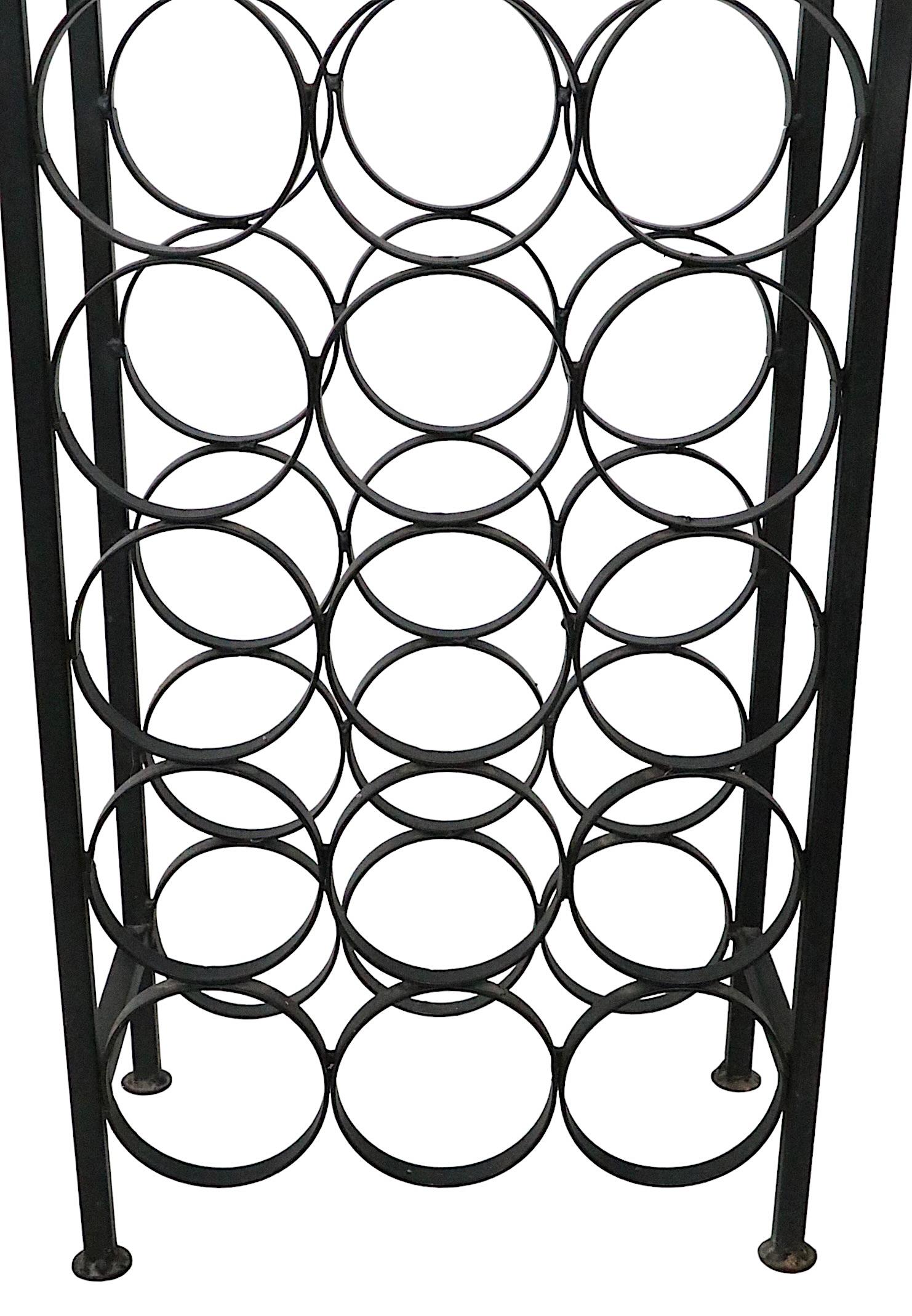American 28 Bottle Arch Top Metal Wine Rack Attributed to Arthur Umanoff  For Sale