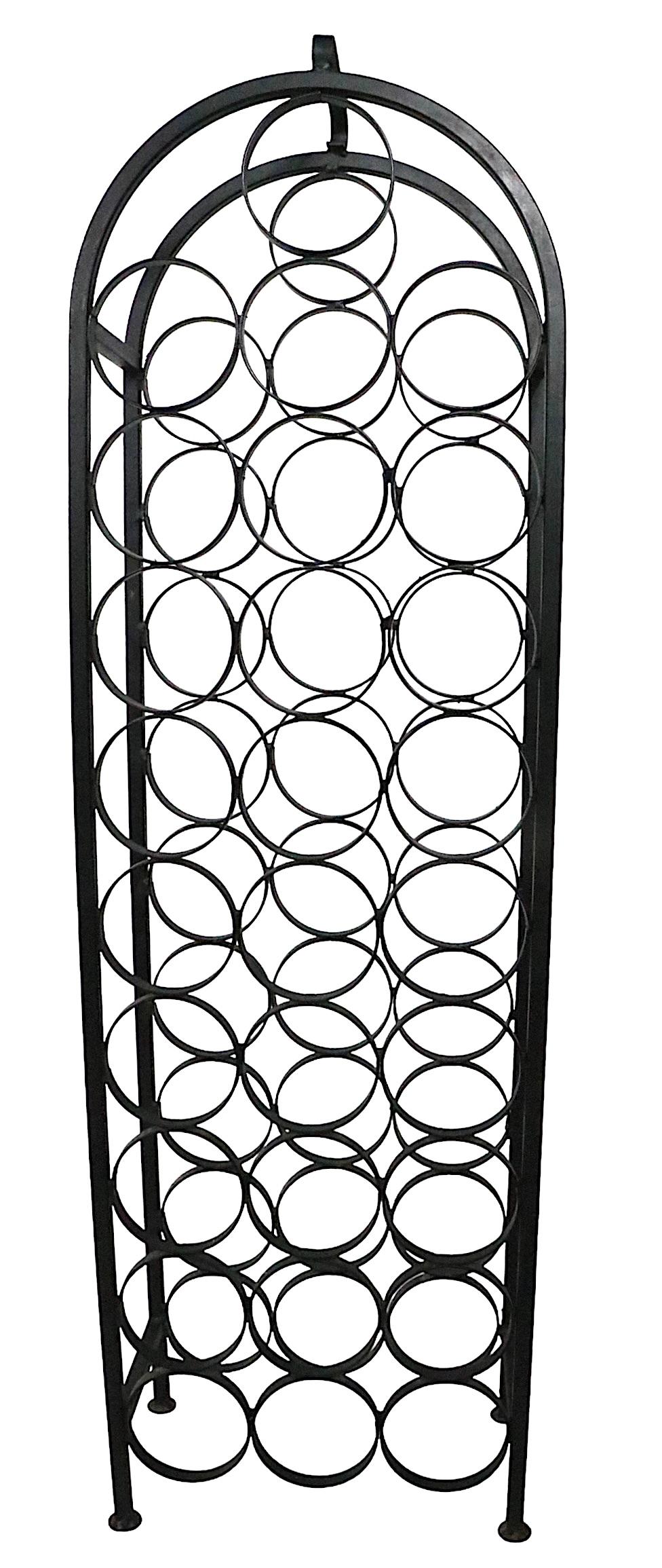 28 Bottle Arch Top Metal Wine Rack Attributed to Arthur Umanoff  In Good Condition For Sale In New York, NY