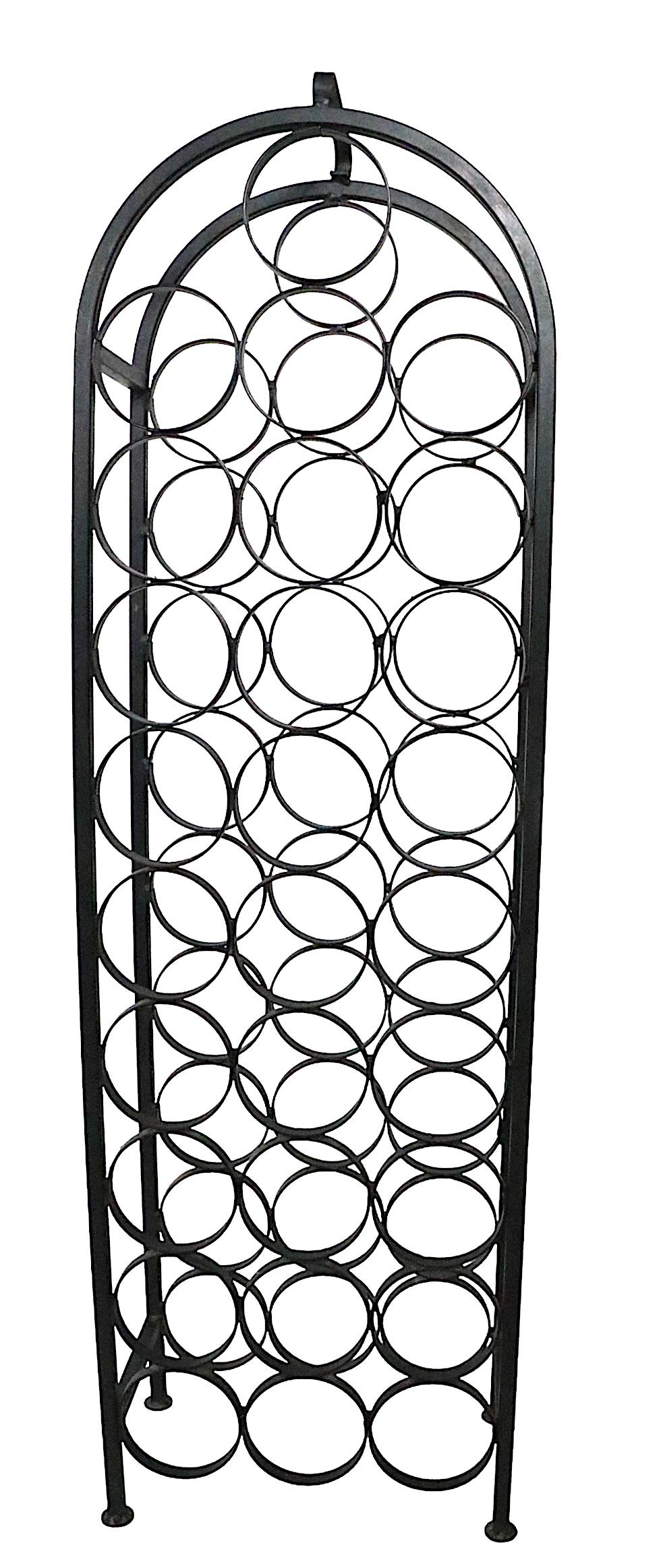 20th Century 28 Bottle Arch Top Metal Wine Rack Attributed to Arthur Umanoff  For Sale