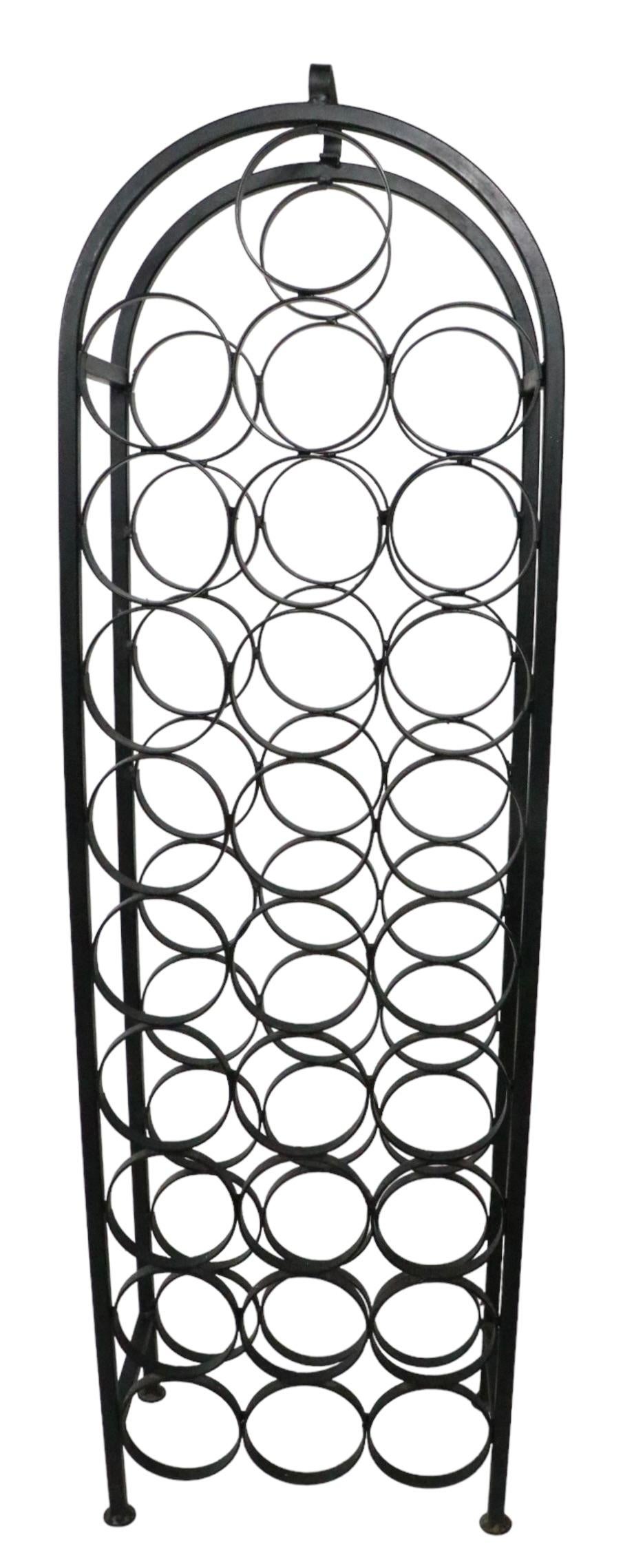 28 Bottle Arch Top Metal Wine Rack Attributed to Arthur Umanoff  For Sale 1