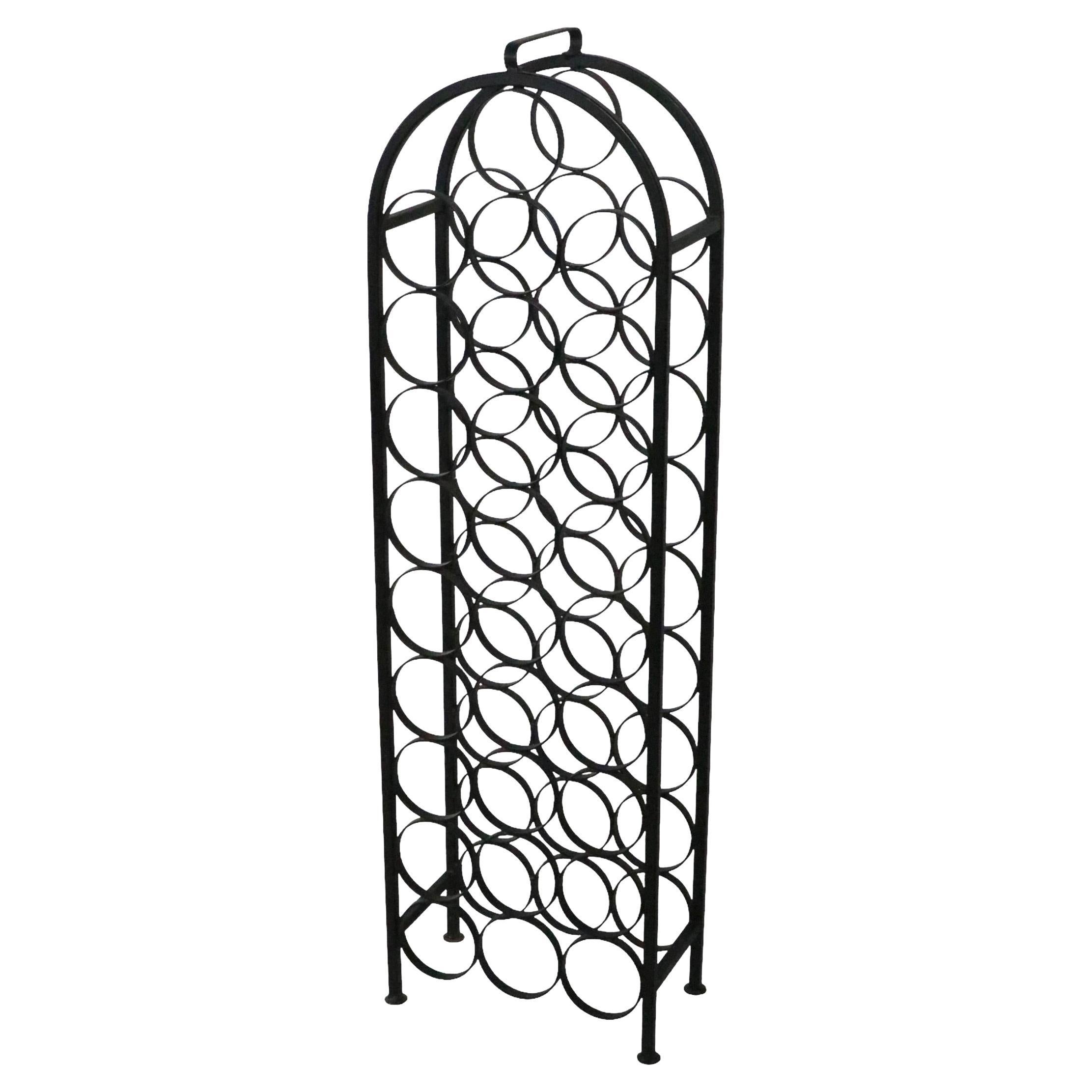 28 Bottle Arch Top Metal Wine Rack Attributed to Arthur Umanoff  For Sale