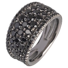 2.8 Carat Black Diamond White Gold Ring