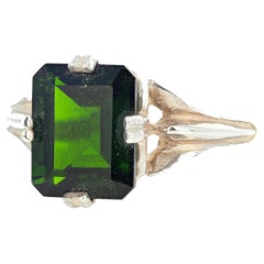 Glowing Deep Green 2.8 Carat Chrome Diopside Sterling Silver Ring