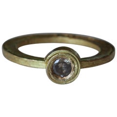 .28 Carat Color Diamond 22 Karat Bezel Gold Alternative Engagement Bridal Ring