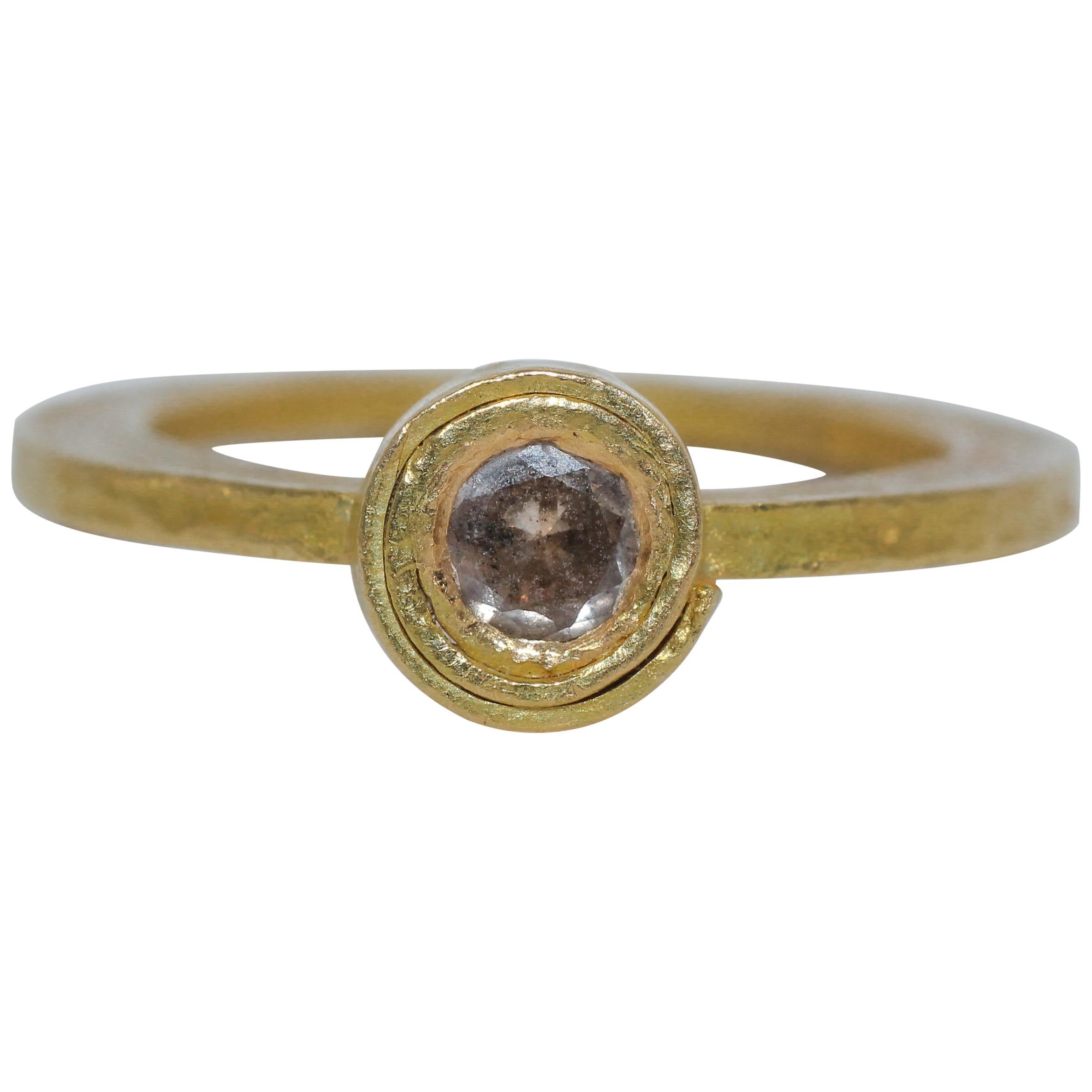.28Ct Diamond Recycled 22Karat Gold Alternative Engagement Bridal Stackable Ring