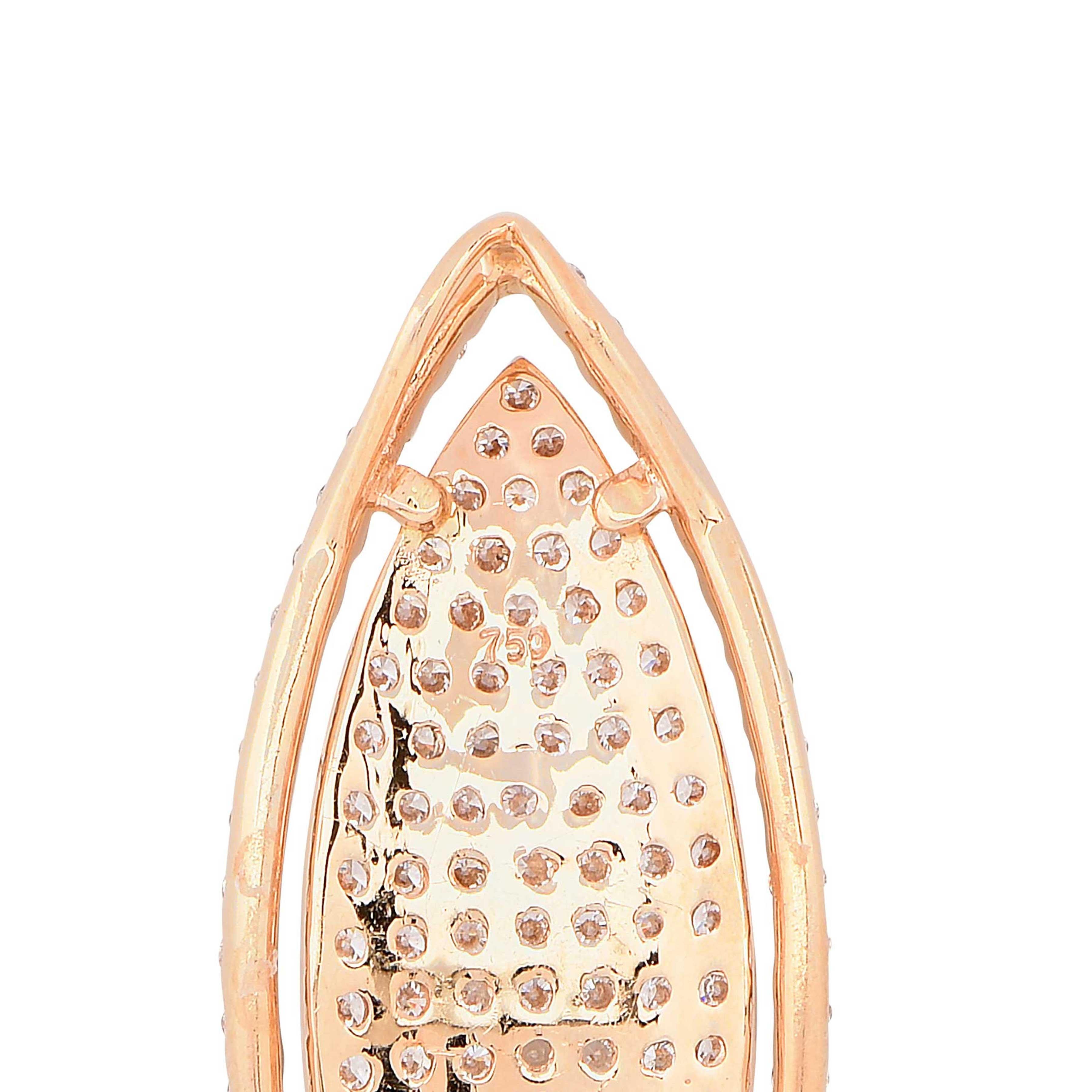 2.8 Carat Diamond Marquise Shape Rose Gold Pendant In Excellent Condition In Bay Harbor Islands, FL