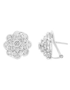 2.8 Carat Diamond VS Quality Flower/Cluster Earring 18 Karat White Gold
