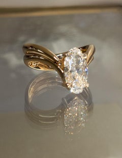2.8 Carat Oval Statement Brilliant White  Bague en diamant Elegless Elegance