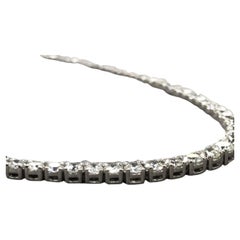 28 Carat Round Brilliant Cut Diamond Tennis Necklace Set in 18K White Gold
