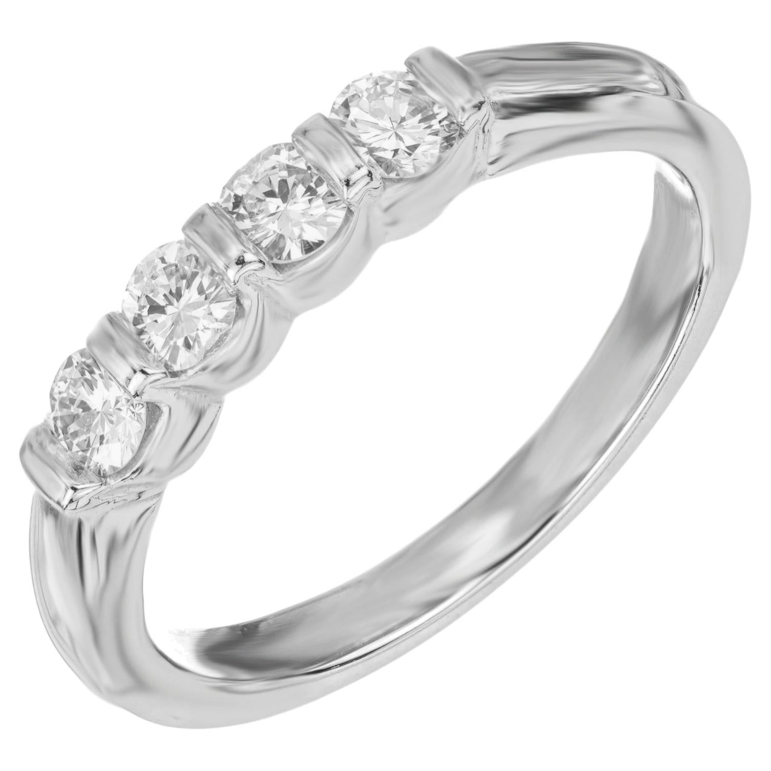 .28 Karat runder Diamant Platin Hochzeit Band Ring