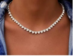 28 Ct. Heart Shape Diamond Riviera Necklace
