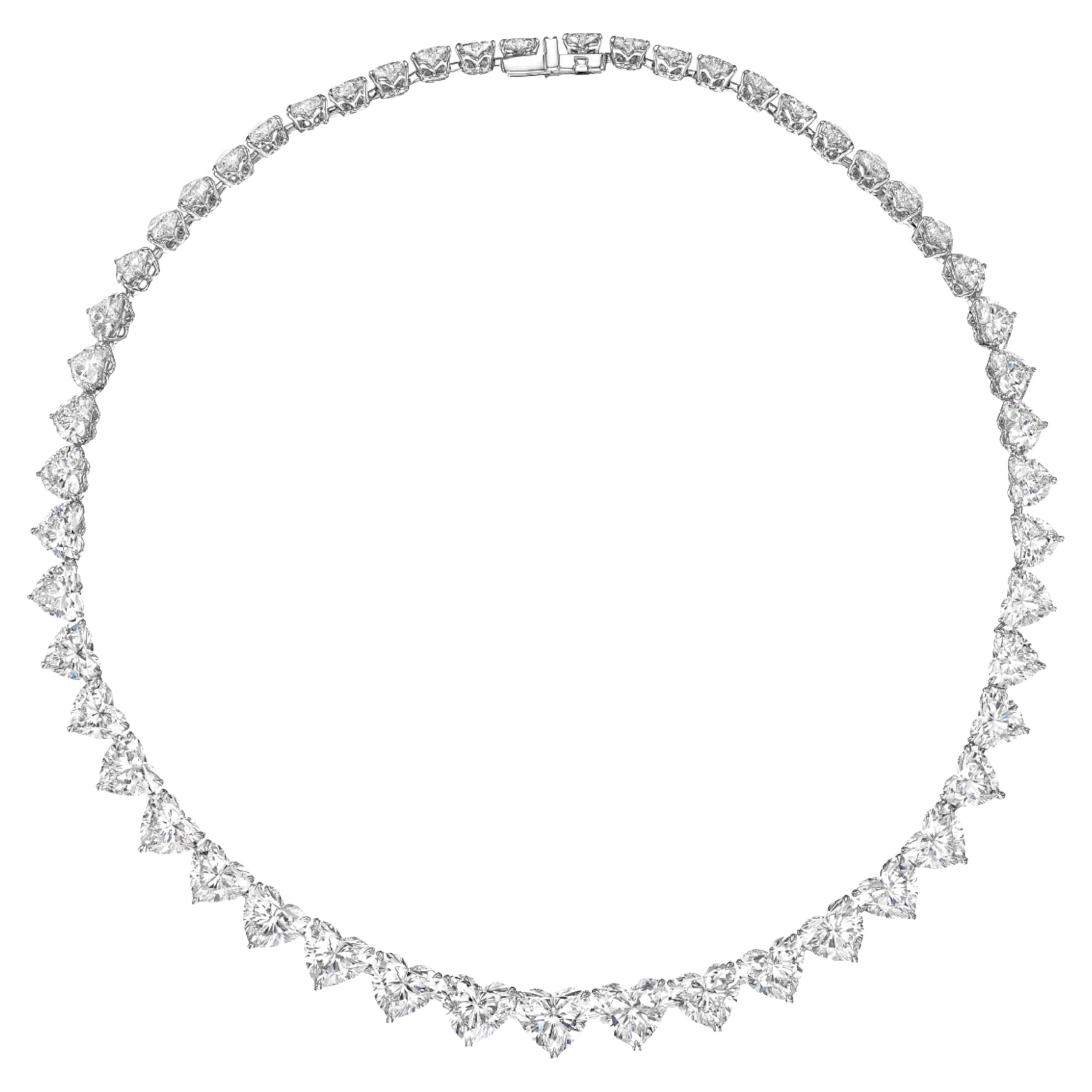28 Ct. Heart Shape Diamond Riviera Necklace
