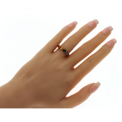 2,8 CT Zaffiro multicolore in oro rosa 14K Anello di matrimonio Misura 6,5