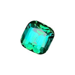 2.8 Cts Bluish Mint Green Cushion Cut Tourmaline Gemstone for Jewellery 7 mm