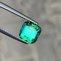 2.8 Cts Bluish Mint Green Cushion Cut Tourmaline Gemstone for Jewellery 7 mm
