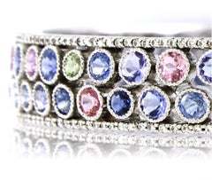 28 Karat mehrfarbiger Saphir-Armreif