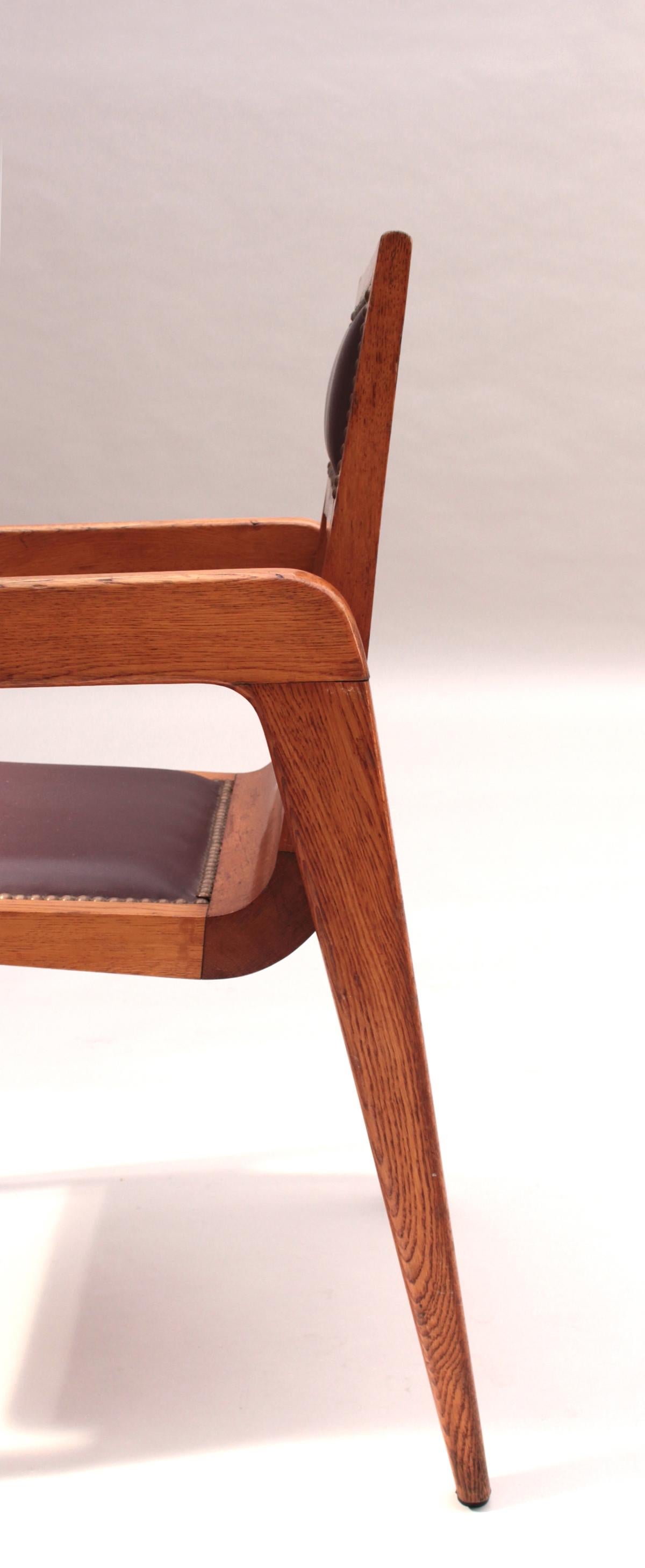 Oak 28 Fine Mid-Century Armchairs by De Coene Freres for Knoll International  For Sale