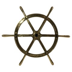 Six Spoke Solid Brass Ships Wheel
