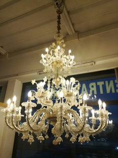 28 Lights Venetian Glass Blown Chandelier