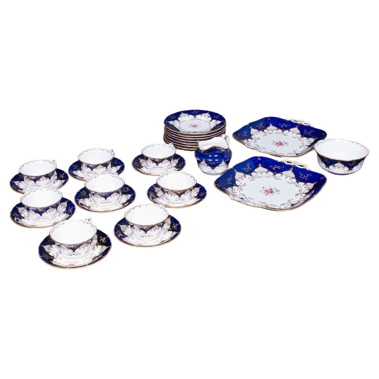 28 piece Antique 8 Person Afternoon Tea & Tiffin Set, English Ceramic, Victorian