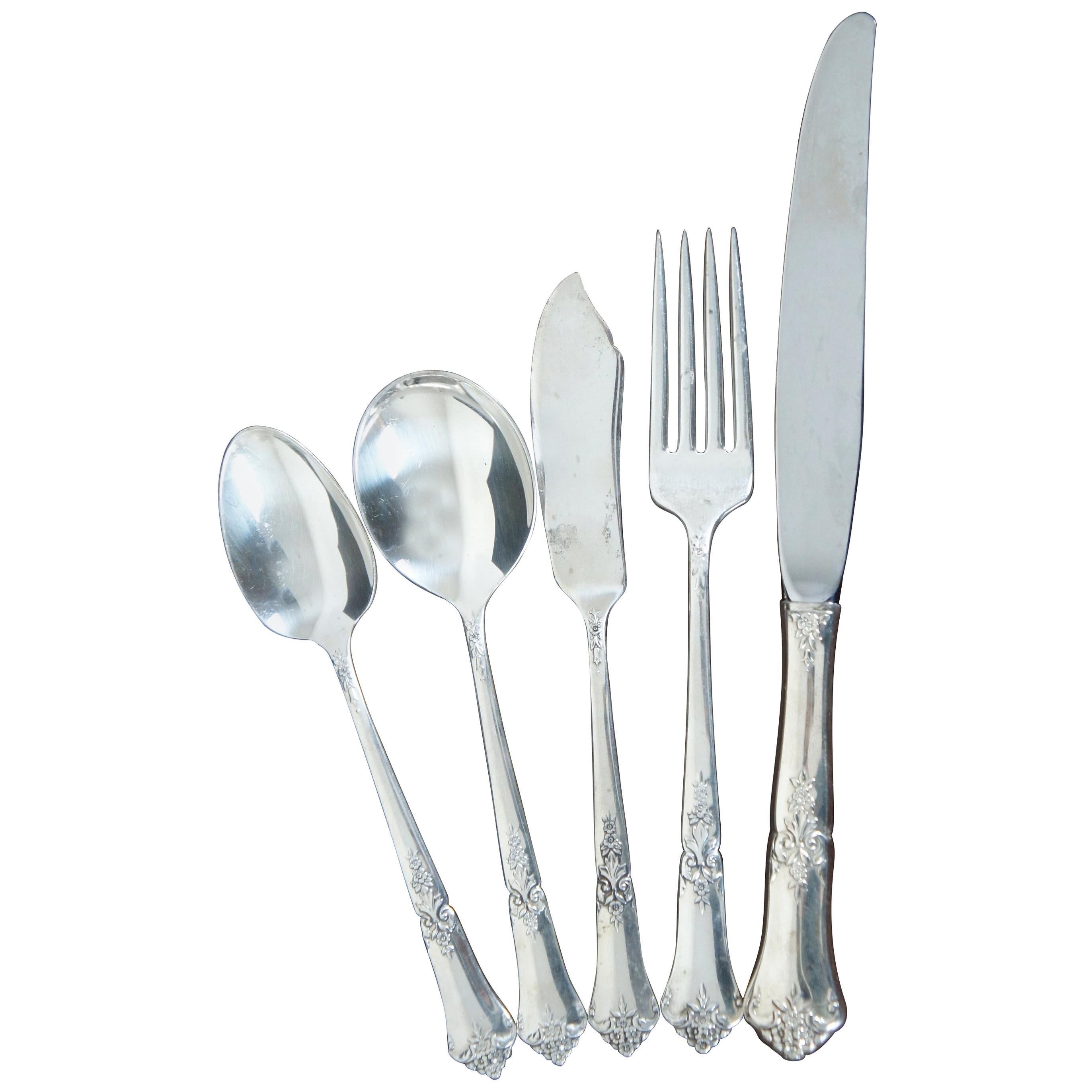 28-Piece State House "Stately" Sterling Silver 925 Flatware Cutlery Silverware