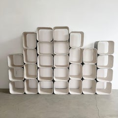 28 Piece Willy Guhl Modular Concrete Bookcase, 1960s Switzerland