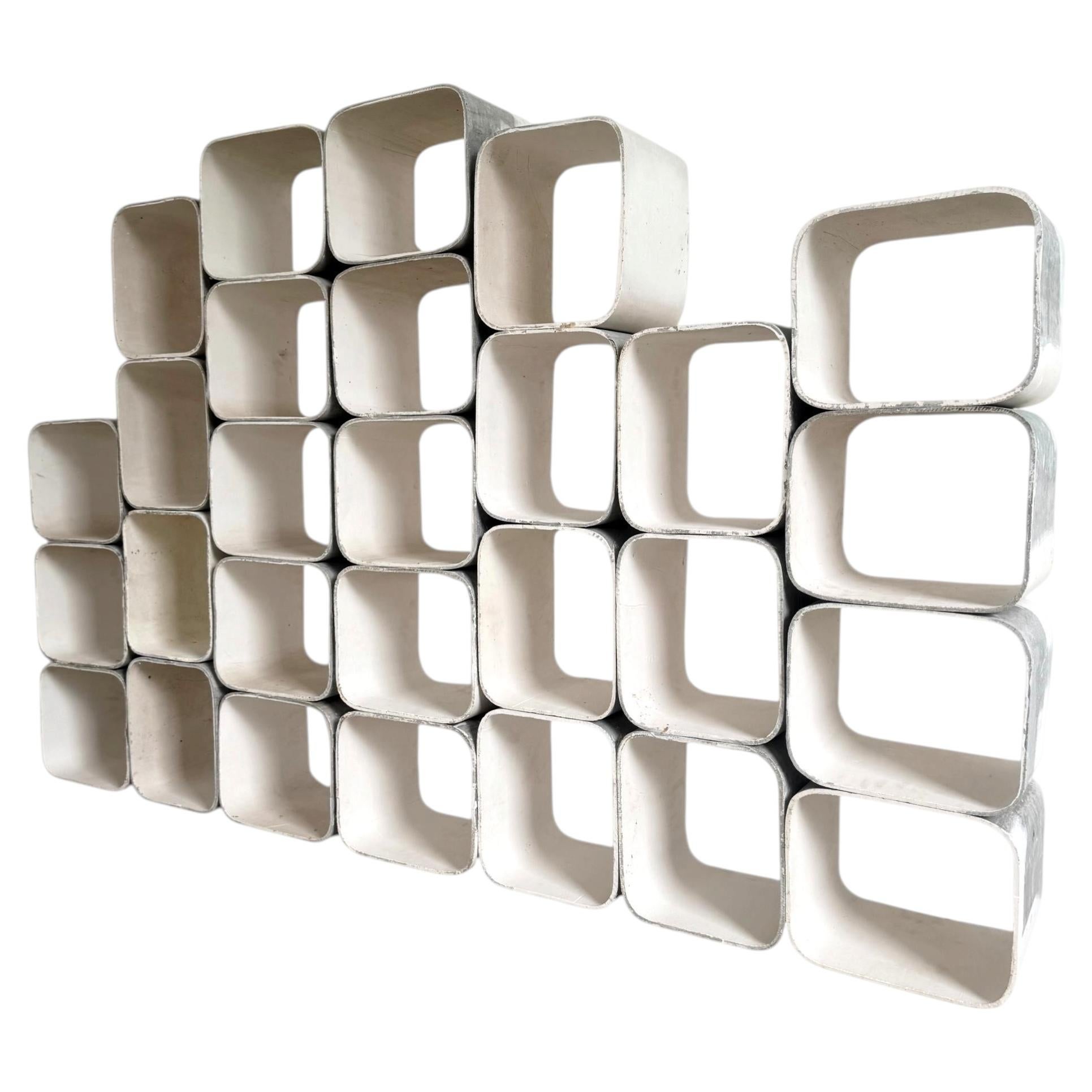 28 Piece Willy Guhl Modular Concrete Bookcase, 1960s Switzerland