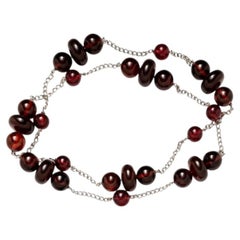 GIA Certified Vintage Resin Beaded Necklace with Trio Clusters