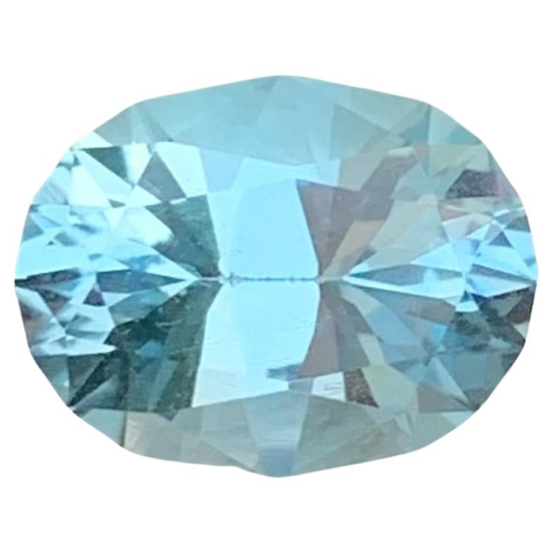 2.80 Carat Adorable Faceted Blue Topaz Oval Shape Gem From Brazilian Mine