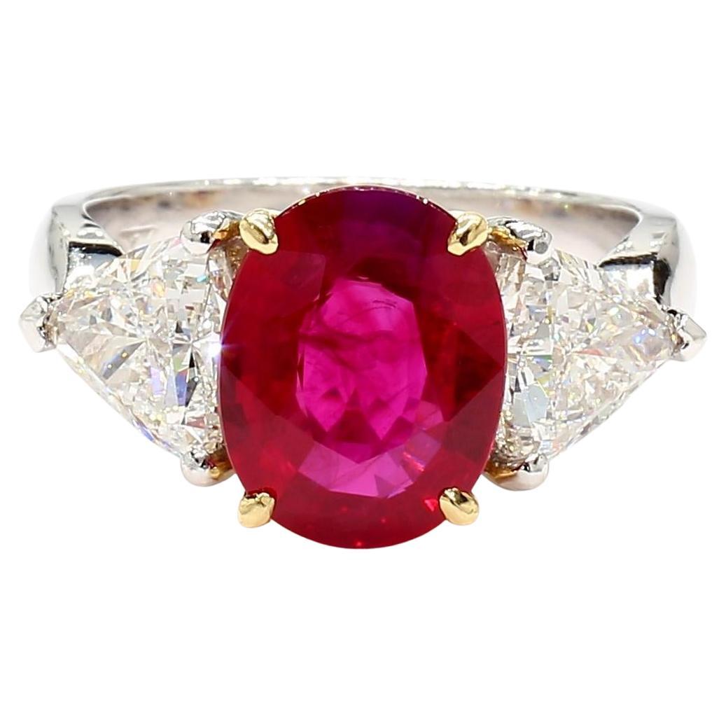 2.80 Carat Burma Ruby & Diamond Platinum Ring