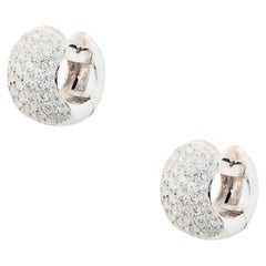 2.80 Carat Diamond Huggies Hoop Earrings 18 Karat in Stock