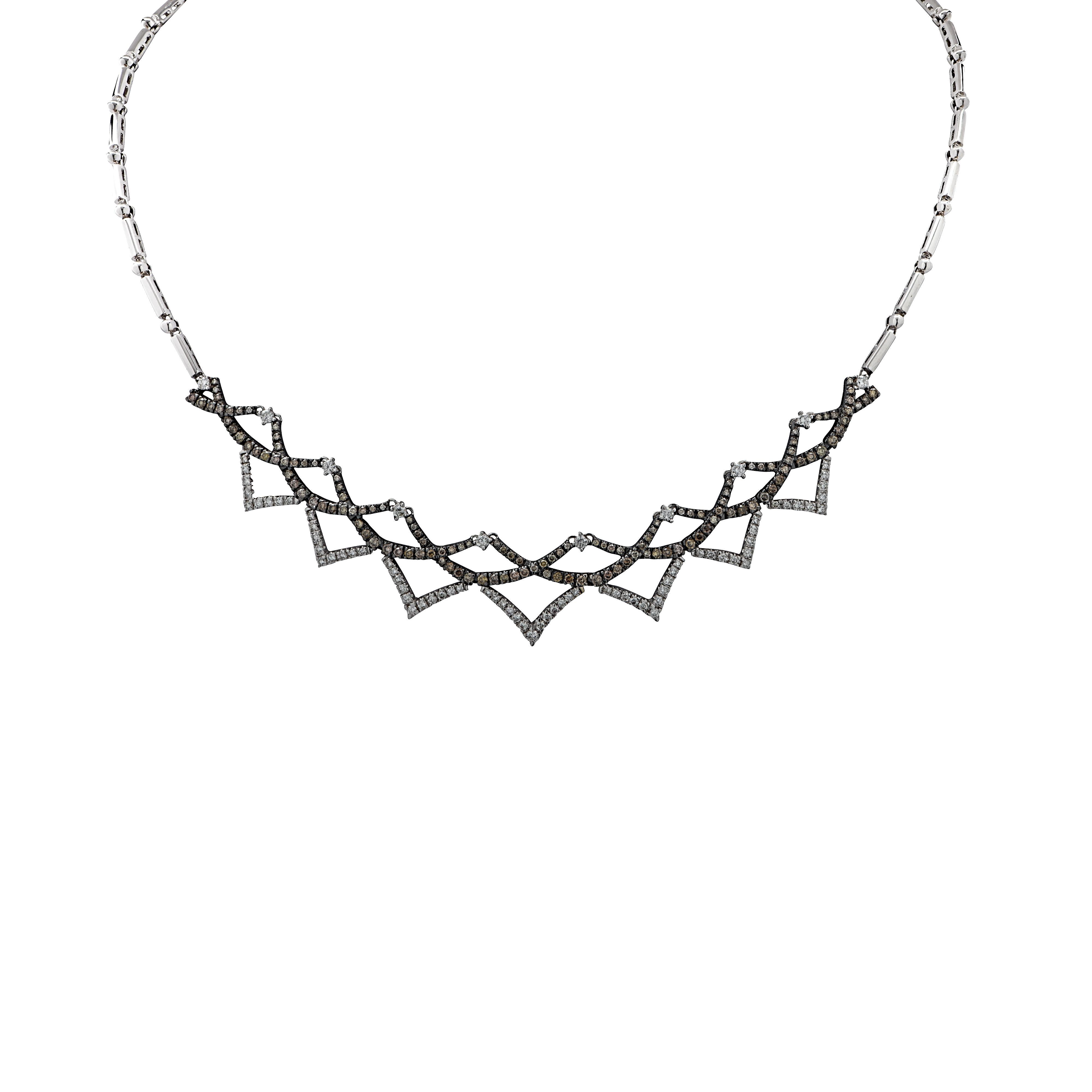 Modern 2.80 Carat Diamond Necklace