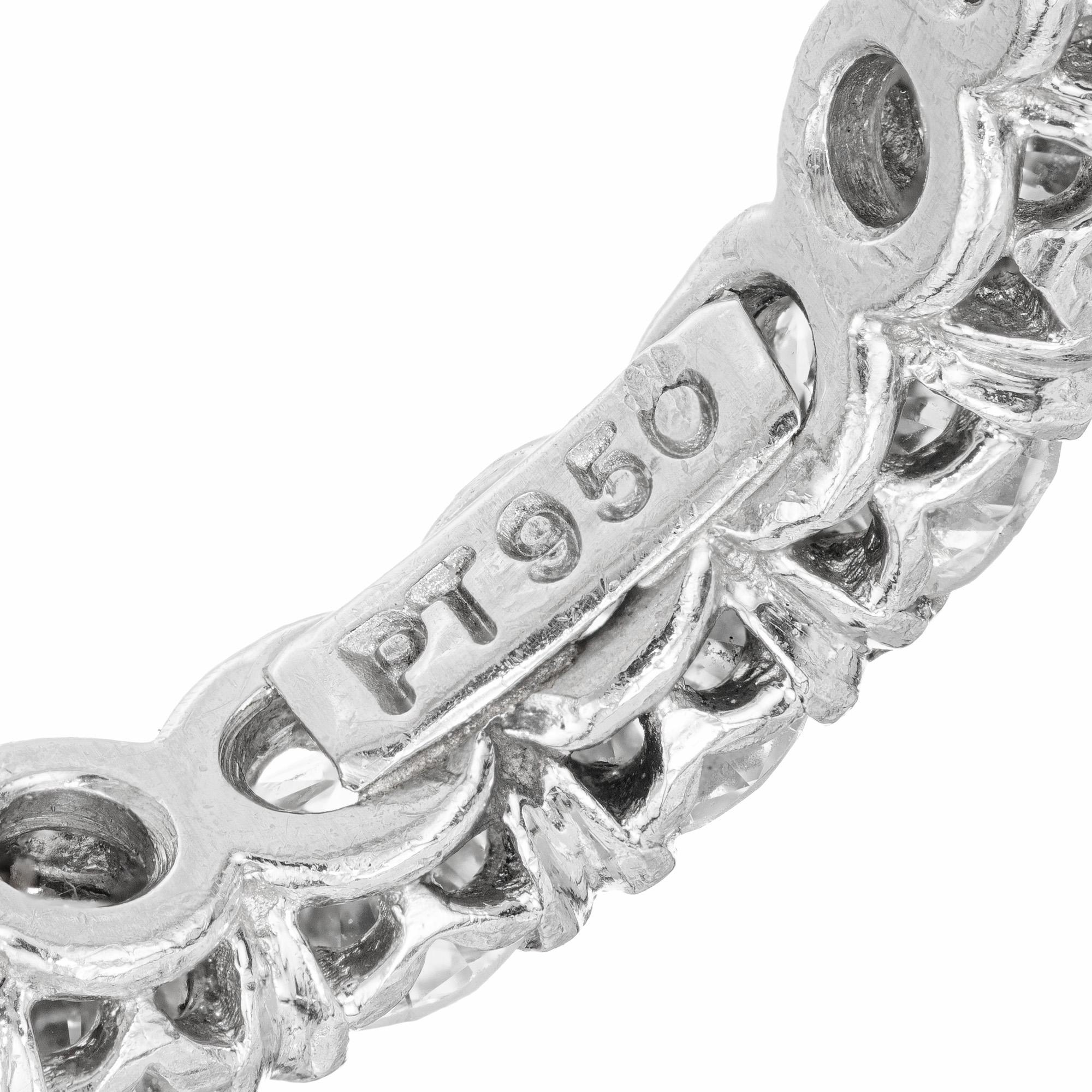 Round Cut 2.80 Carat Diamond Platinum Eternity Band Ring For Sale