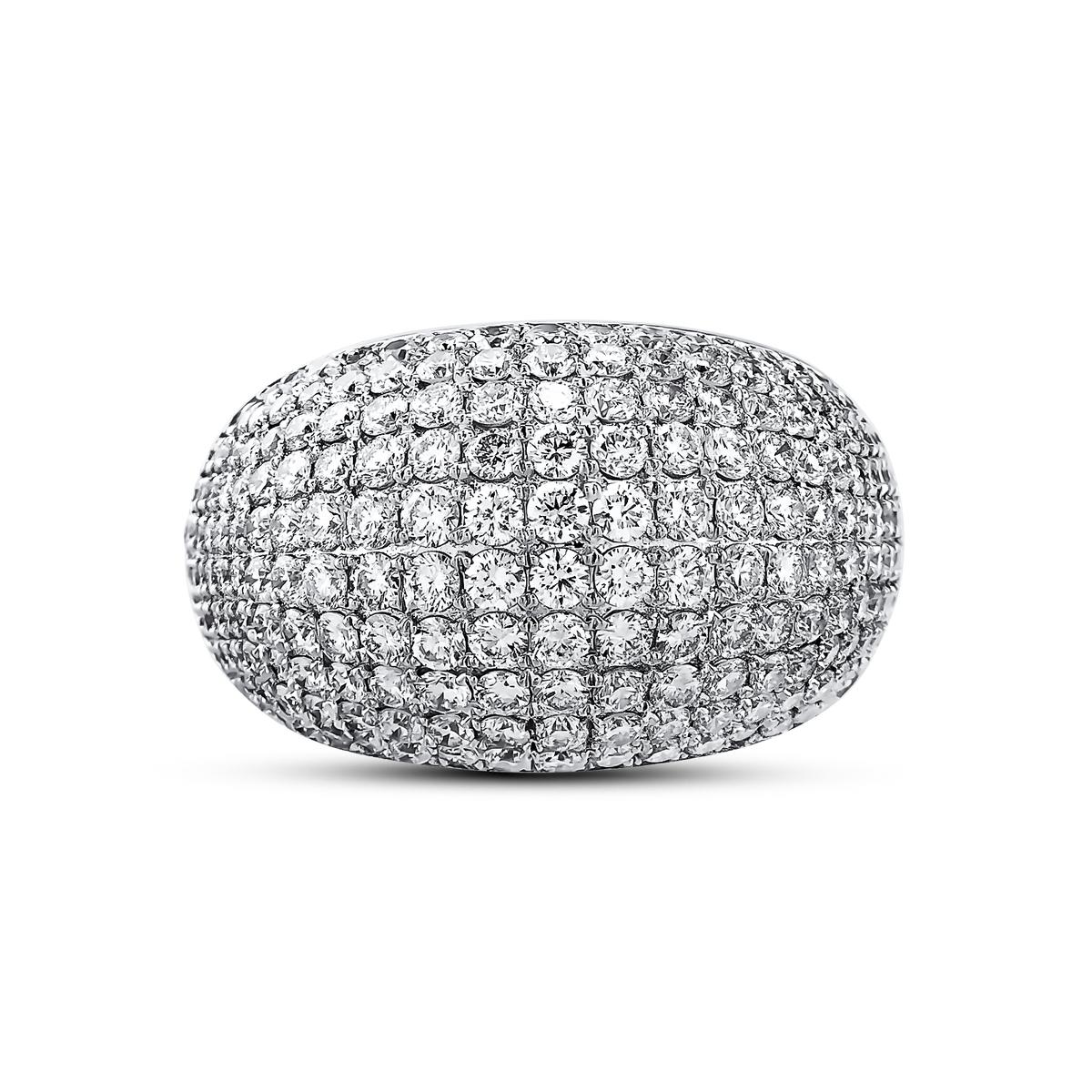 For Sale:  2.80 Carat Dome Ring 206 Pieces Diamonds in 18K White Gold Handmade in New York 2