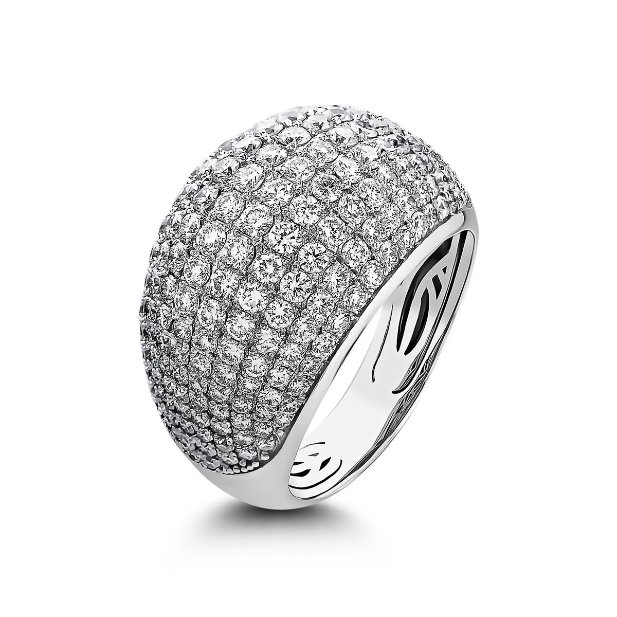 For Sale:  2.80 Carat Dome Ring 206 Pieces Diamonds in 18K White Gold Handmade in New York 4