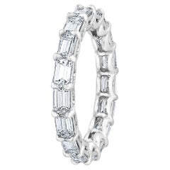 2.80 Carat East West Emerald Cut Diamond Eternity Band Ring