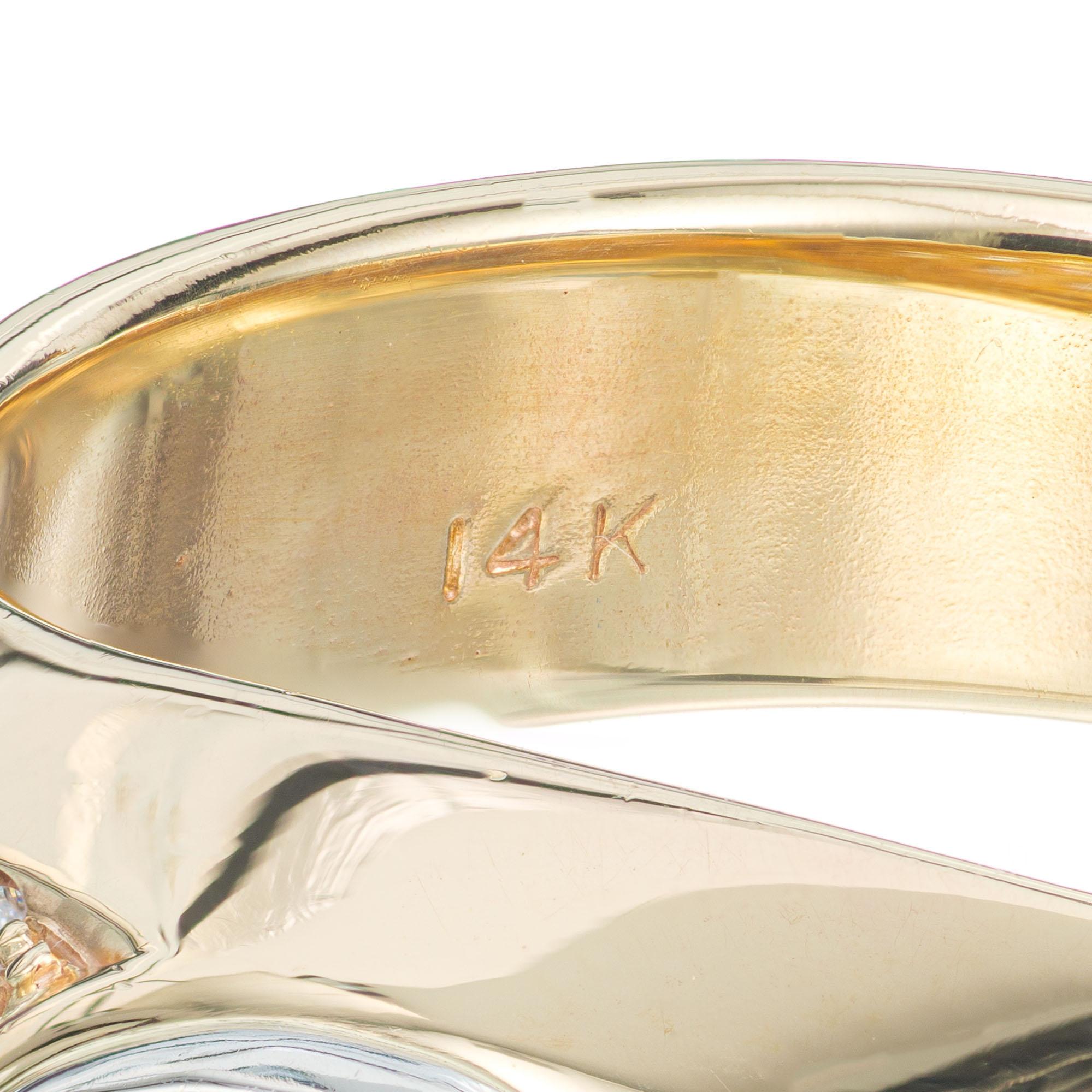 GIA Cert 2.80 Carat Orange Brown Diamond Gold Platinum Men's Ring In Good Condition For Sale In Stamford, CT