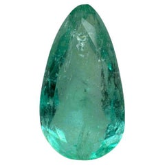 Smeraldo colombiano verde-azzurro da 2,80 carati - Pietra di maggio a goccia con taglio a pera